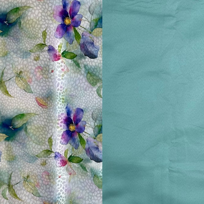 Amara Italian Digital Jacquard & Justin Plain Satin Combo Set