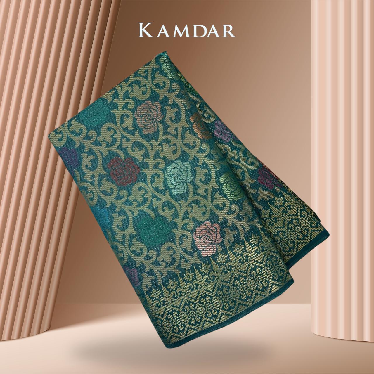 Kain Songket Metallic Rose Garden Bidang Eksklusif 44" Open Meter