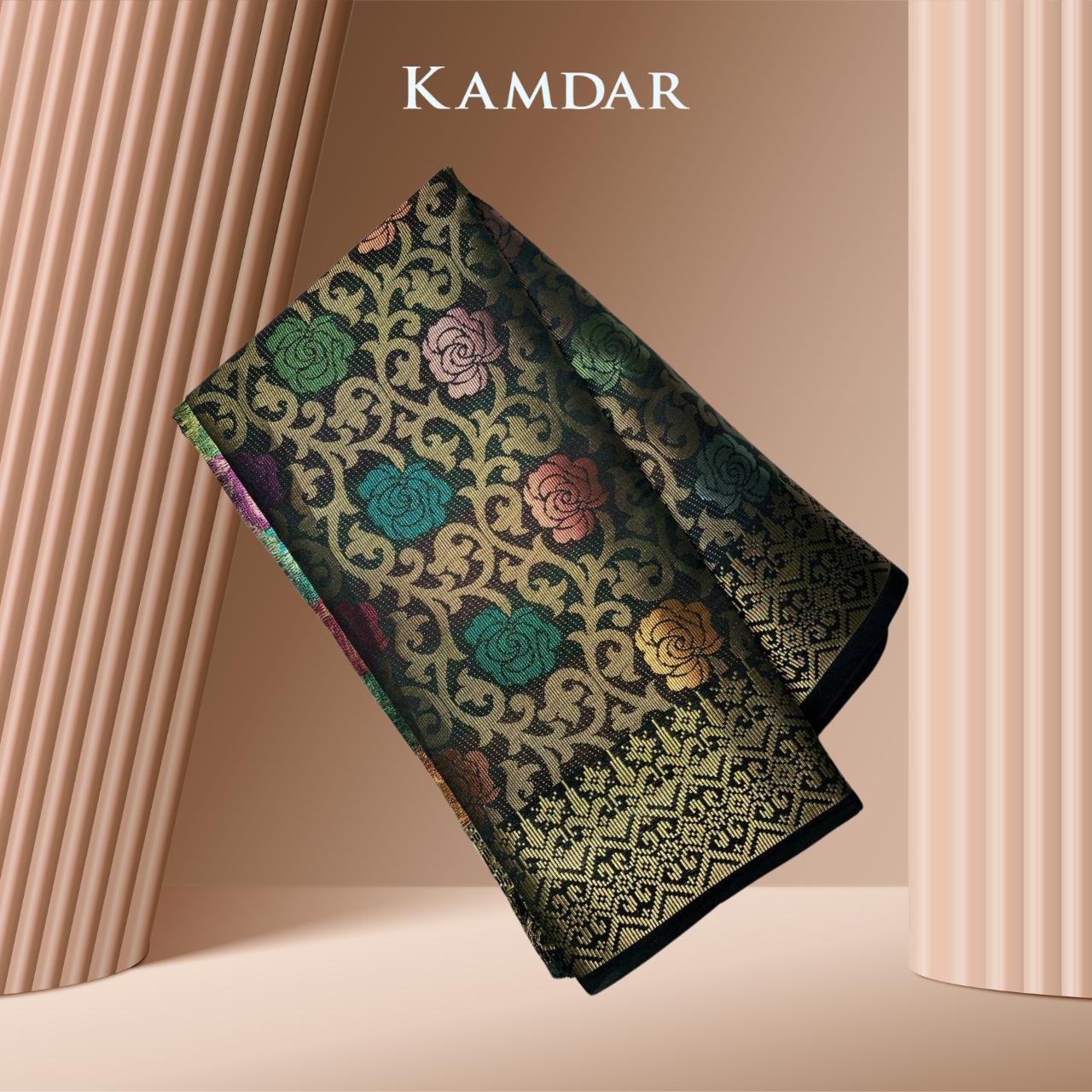 Kain Songket Metallic Rose Garden Bidang Eksklusif 44" Open Meter