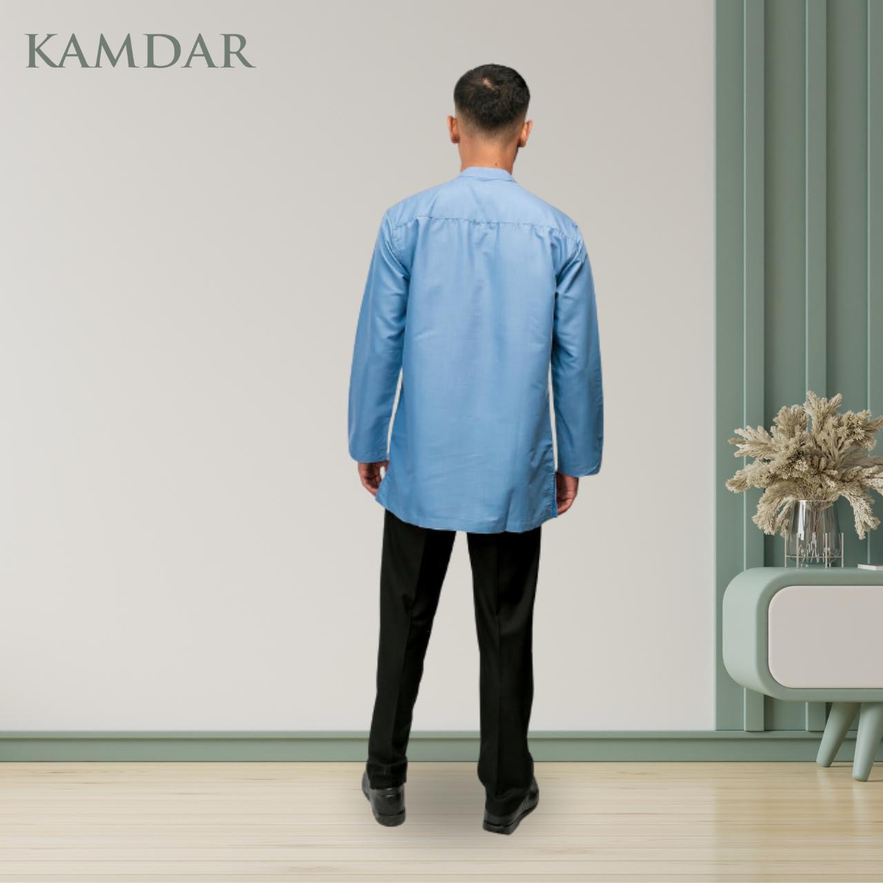 Men Kurta Long Sleeve with Mandarin Collar
