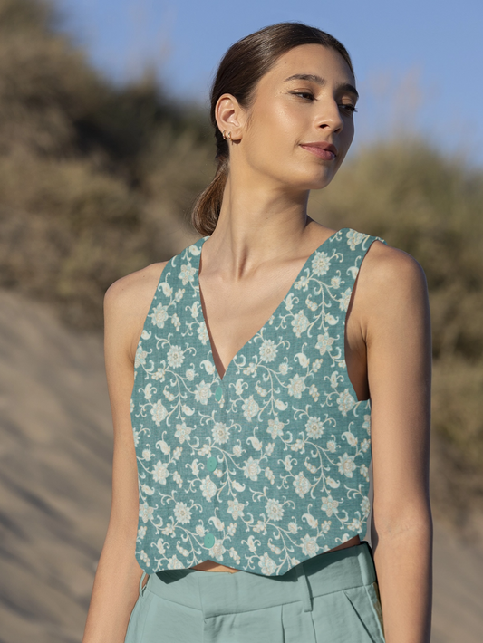 Floral Suhani Capsule Slub Foil Prints 44"