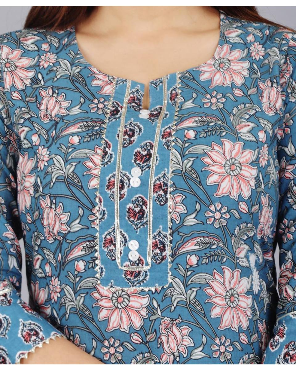 Athiya Premium Cotton Kurti Set With Dupatta
