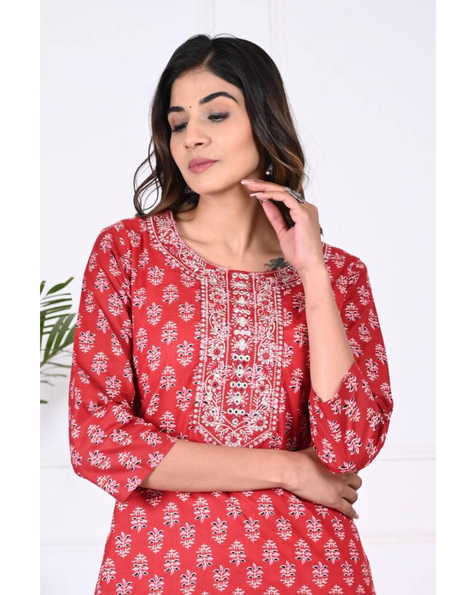 Sarah Cotton Kurti Set with Dupatta
