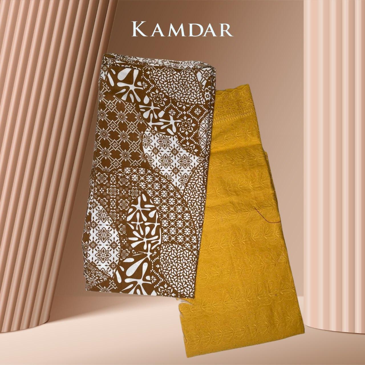 Pure Cotton Embroidery with Batik Polycotton Combo Set