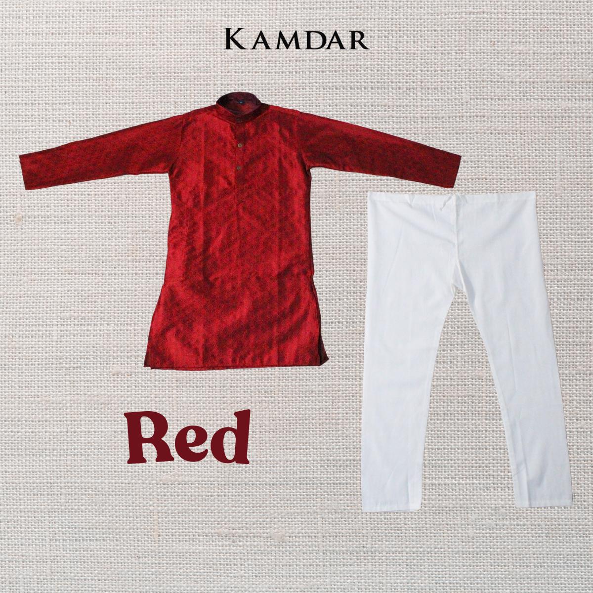 KAMDAR Raja Kurta Set Kurta Kanak-kanak dengan Seluar Kurta Etnik Piyama untuk Kanak-kanak Lelaki, Pakaian Etnik India Mampu Milik Poliester Kurta Budak Murah Baju Deepavali Fesyen Selesa