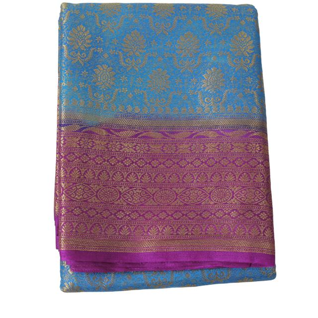 Copper Brocade Saree with Tassel