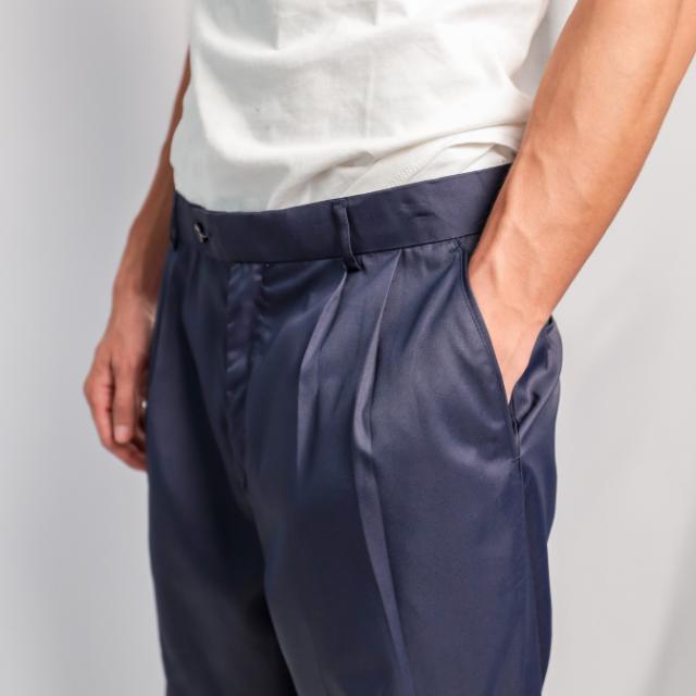Men Regular Fit Slack in Navy