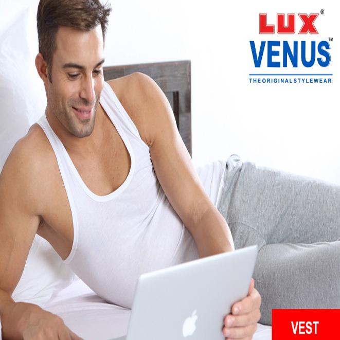 Lux Venus Men Innerwear Vest White 3 Pcs/Pack