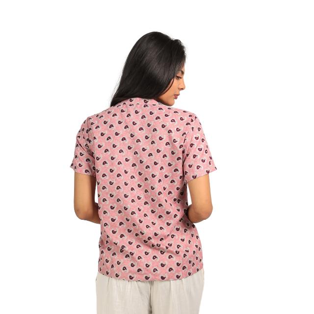 Kurti Bercetak KAMDAR/Atas Dengan Kolar Mandarin 3 Butang untuk Wanita (S-3XL) Plus Saiz Gaya Kasual Lengan Trendy & Selesa Kurti Murah