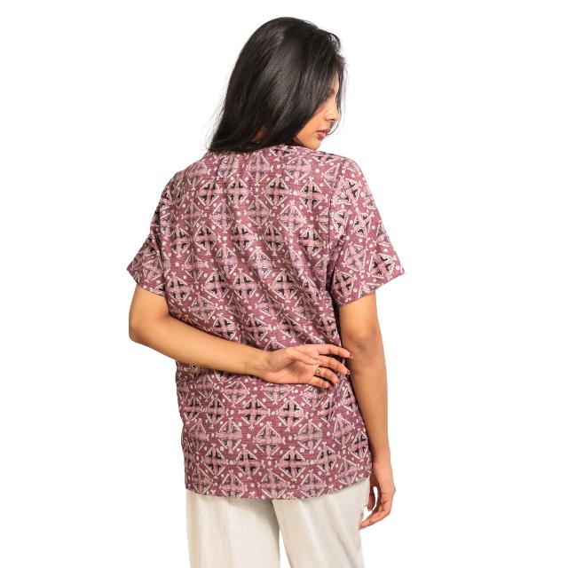KAMDAR Printed Kurti/Top With Mandarin Collar 3 Button for Women (M-3XL) Plus Sizes Gaya Kasual Lengan Trendy & Selesa Kurti Murah