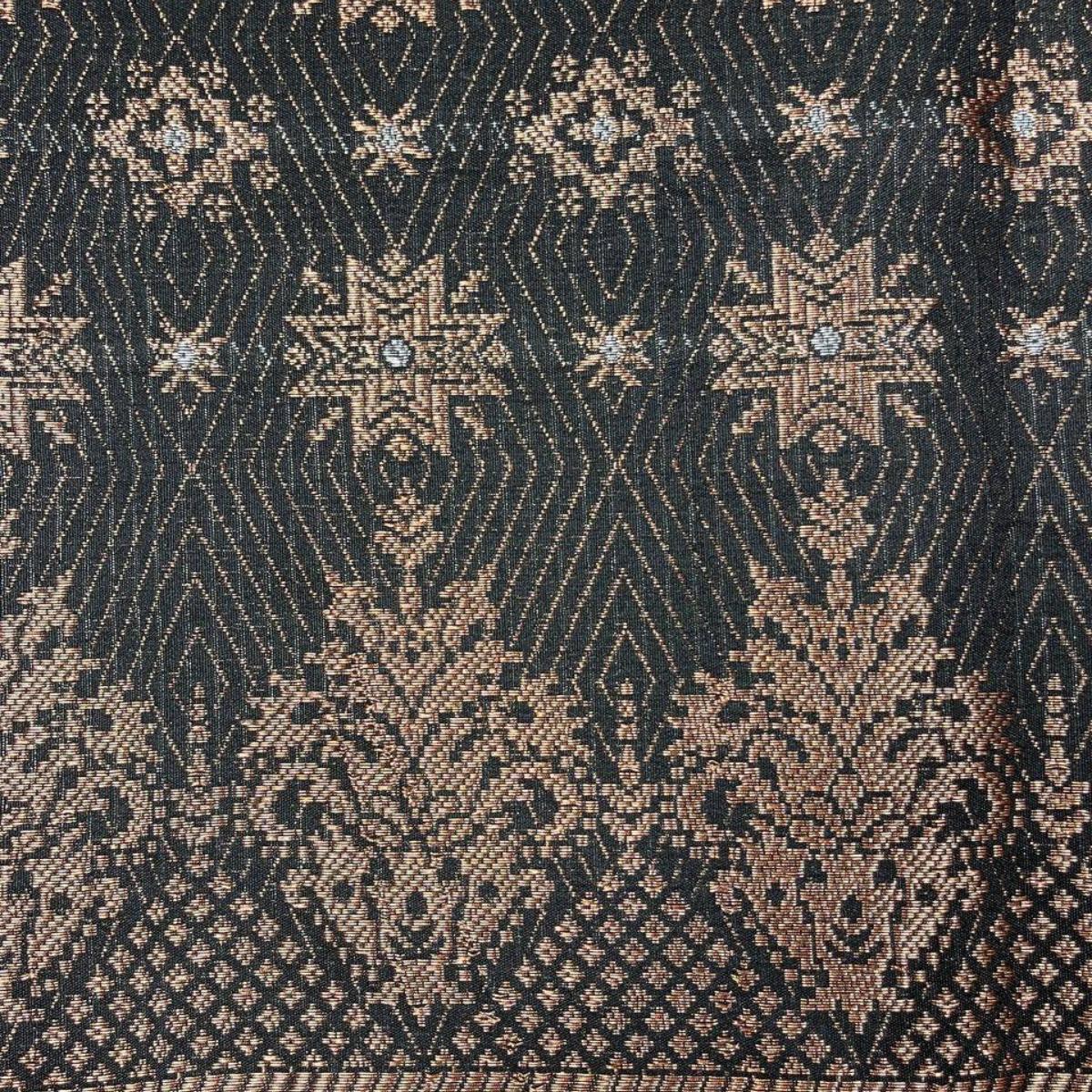 Triangle Border Songket with Mix Cotton Embroidery Combo Set