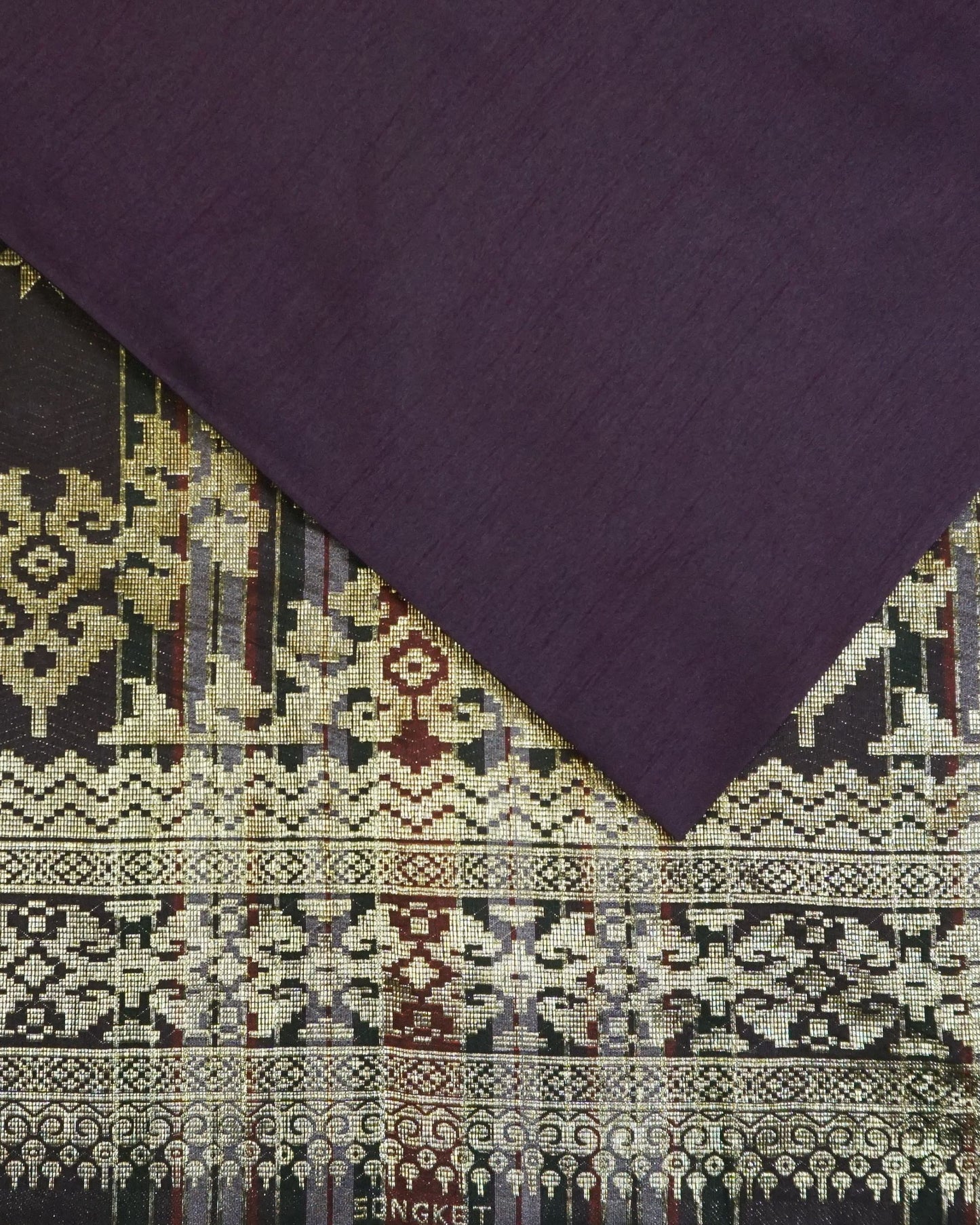 Metallic Gold Songket with Lucio Plain Dupion Combo Set