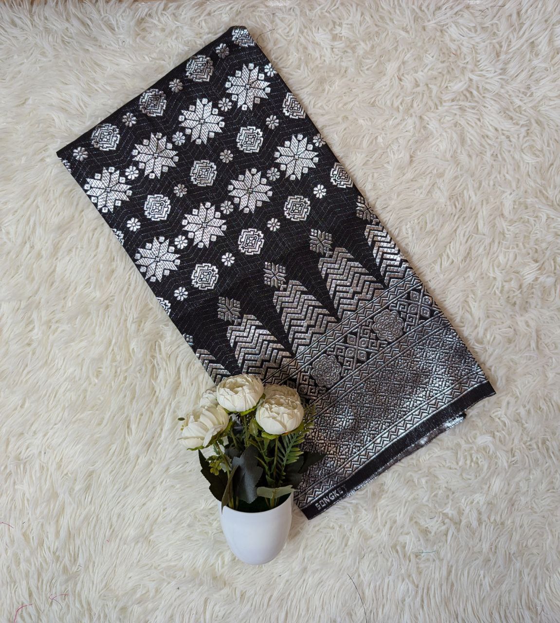 One Tone Metallic Songket 44"