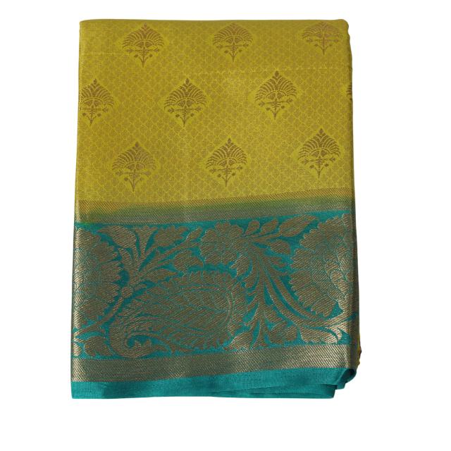 Copper Brocade Saree with Tassel