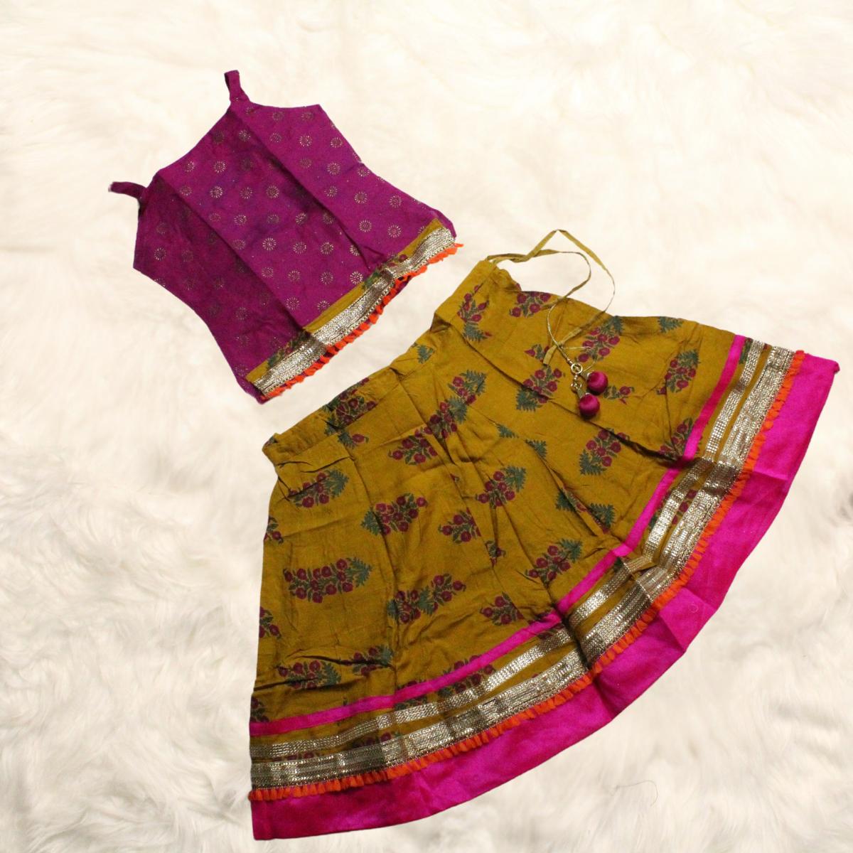 Kids Cotton Rayon Pattu Pavadai Sattai