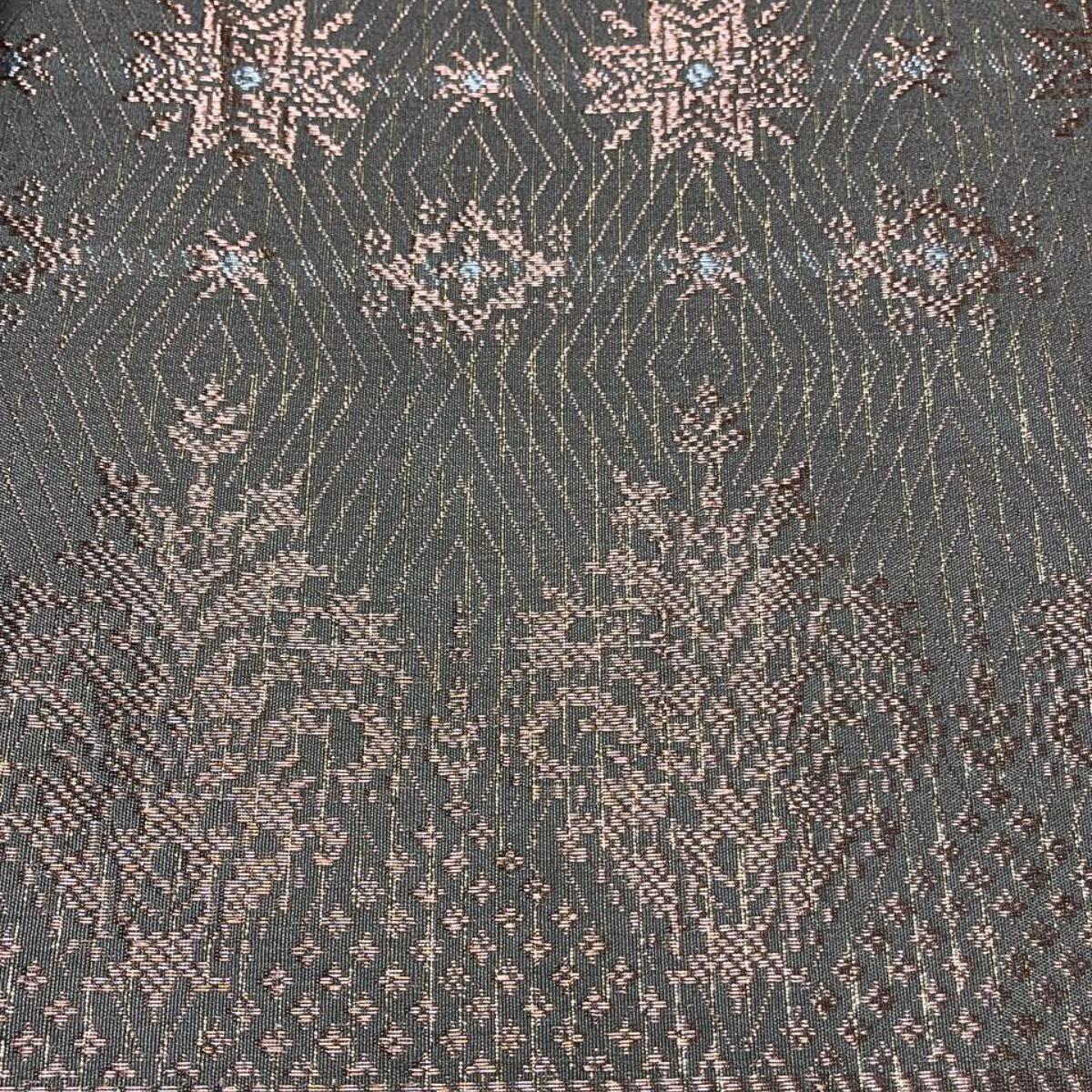 Triangle Border Songket with Mix Cotton Embroidery Combo Set