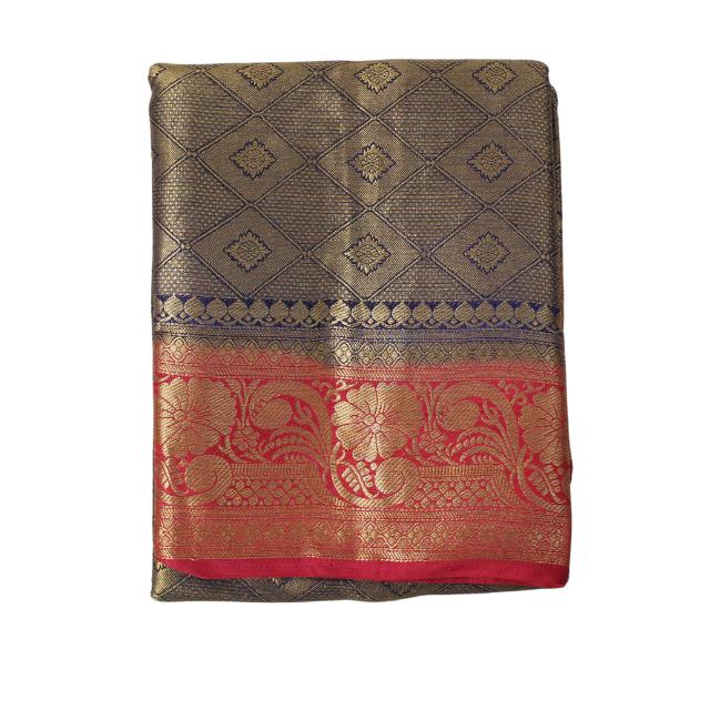 Copper Brocade Saree with Tassel