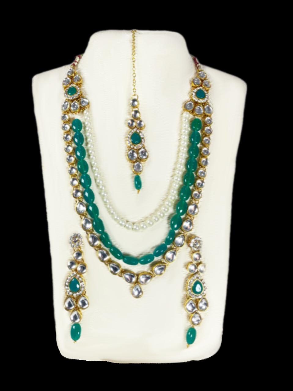 Barang Kemas Set Renda Kalung KAMDAR untuk Pakaian Wanita India untuk Perlawanan Majlis Perayaan Dengan Fesyen Saree Bollywood