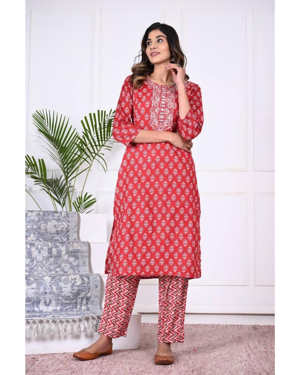 Sarah Cotton Kurti Set with Dupatta