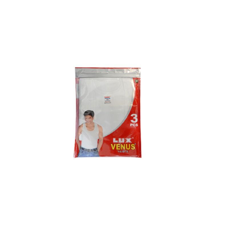 Lux Venus Men Innerwear Vest White 3 Pcs/Pack