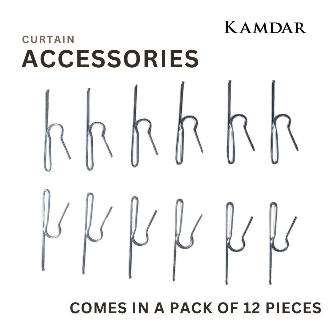 Assorted Stainless Steel Curtain Accessories and Hooks