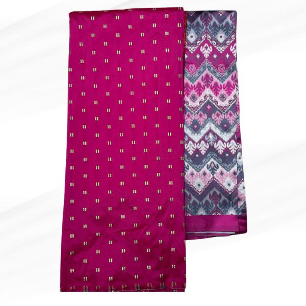 Tafetta Meena Butti and Ikkat Jacquard Combo Set