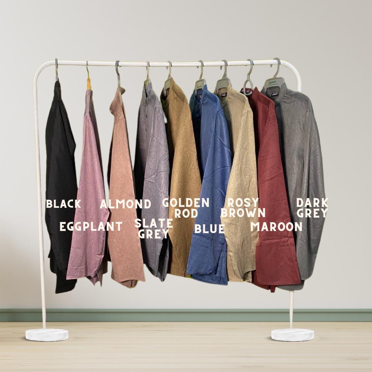 Men's Long Sleeve Kurta with Mandarin Collar