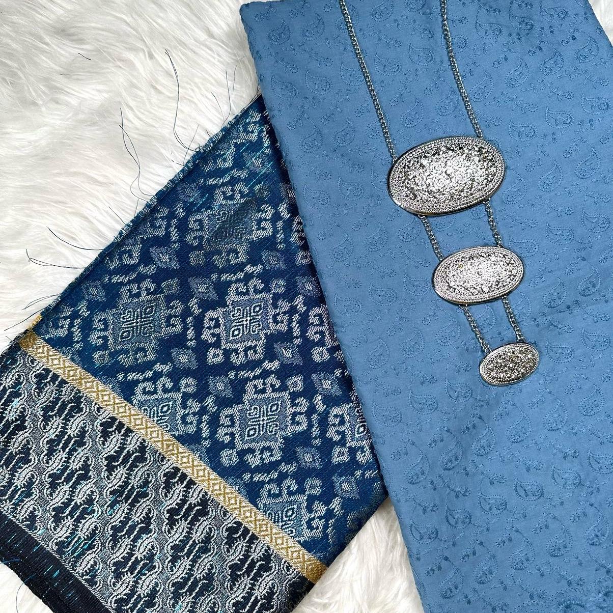 SET KAIN COTTON EYELET DAN MATCHING SONGKET