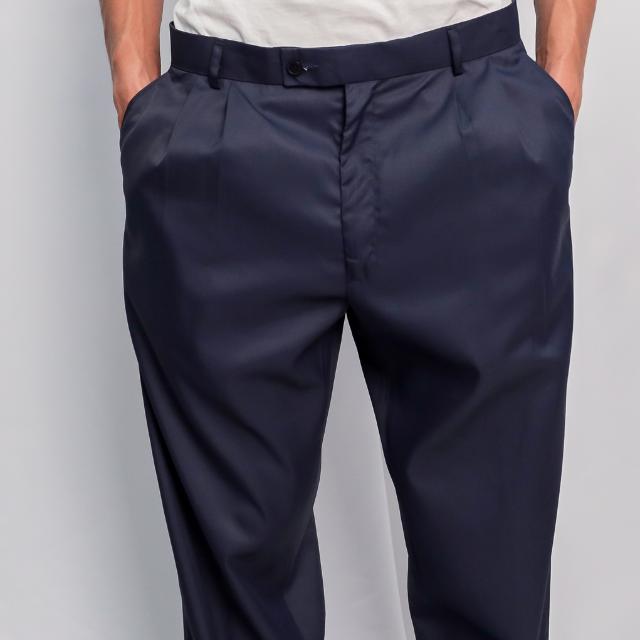 Men Regular Fit Slack in Navy