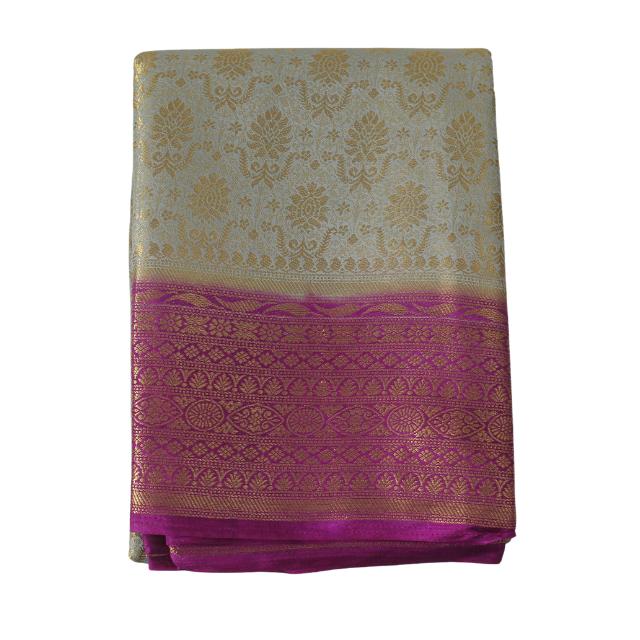 Copper Brocade Saree with Tassel
