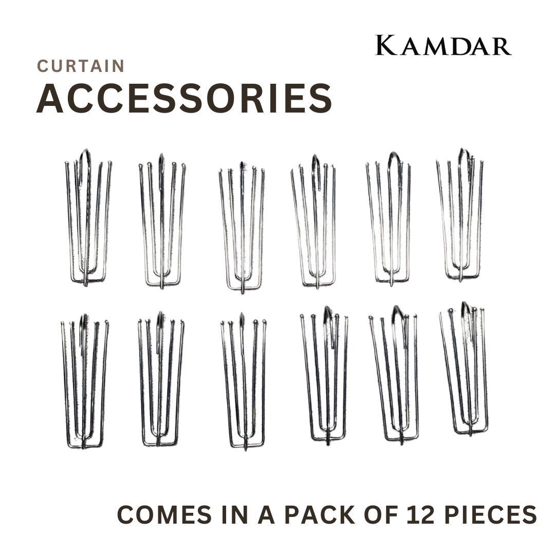 Assorted Stainless Steel Curtain Accessories and Hooks