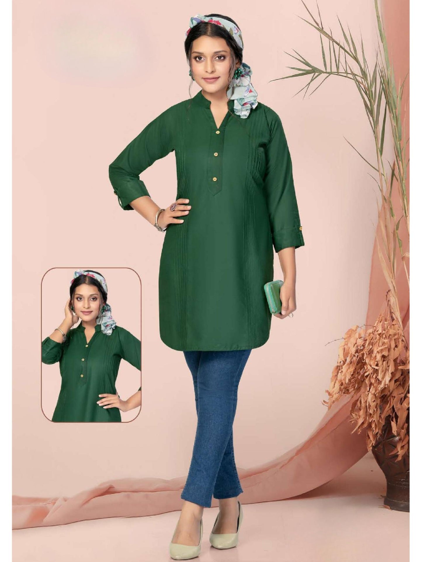 Krishana Heavy Rayon Print with Embroidery Kurti Top