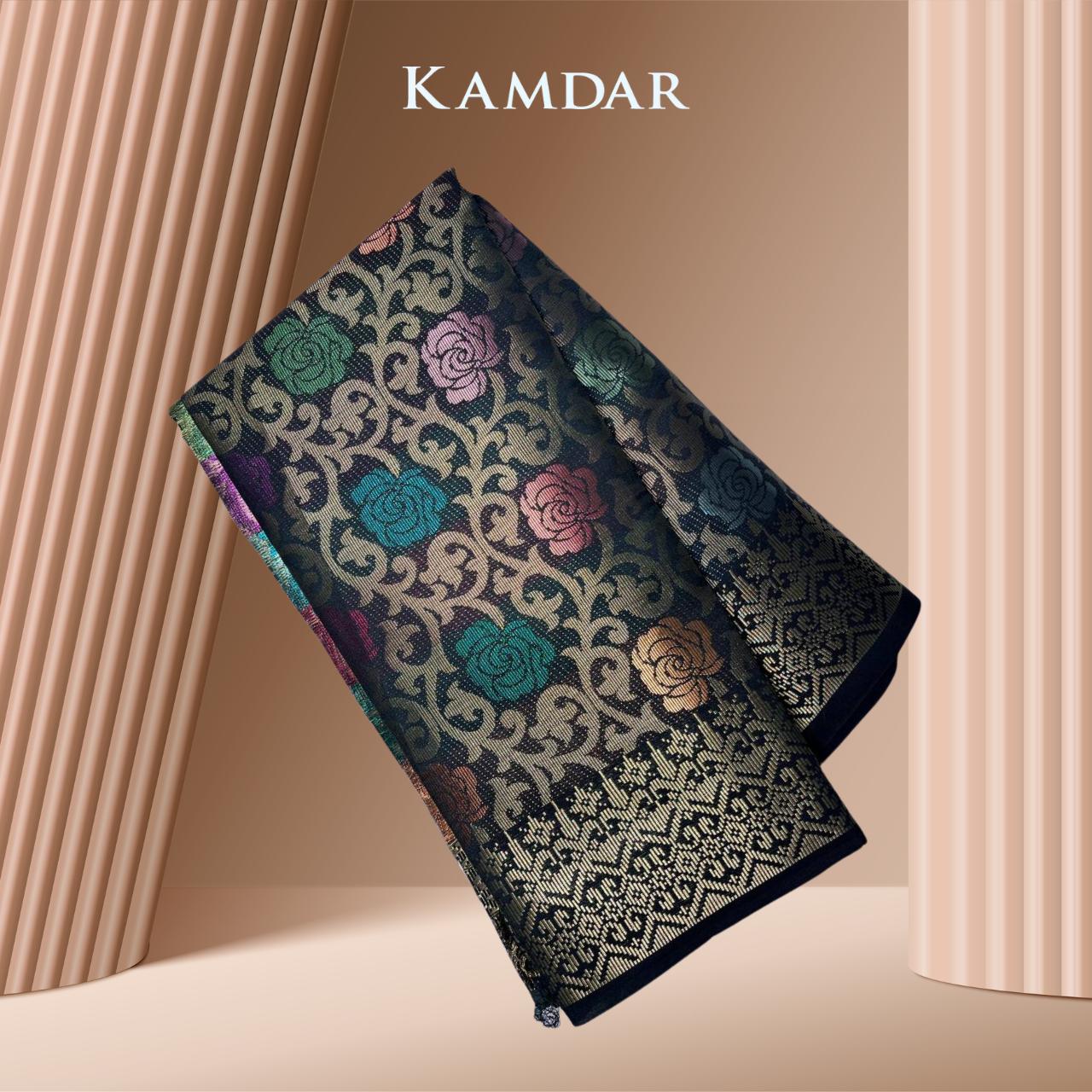Kain Songket Metallic Rose Garden Bidang Eksklusif 44" Open Meter
