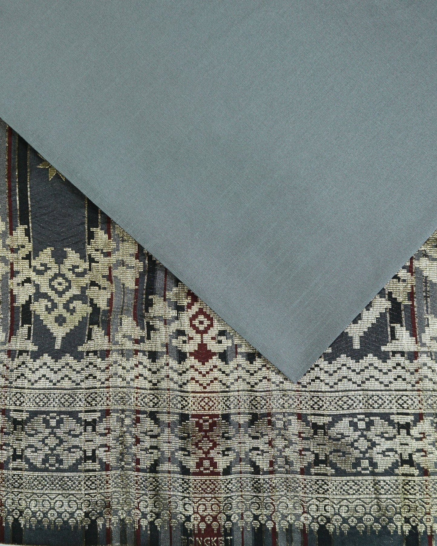 Metallic Gold Songket with Lucio Plain Dupion Combo Set