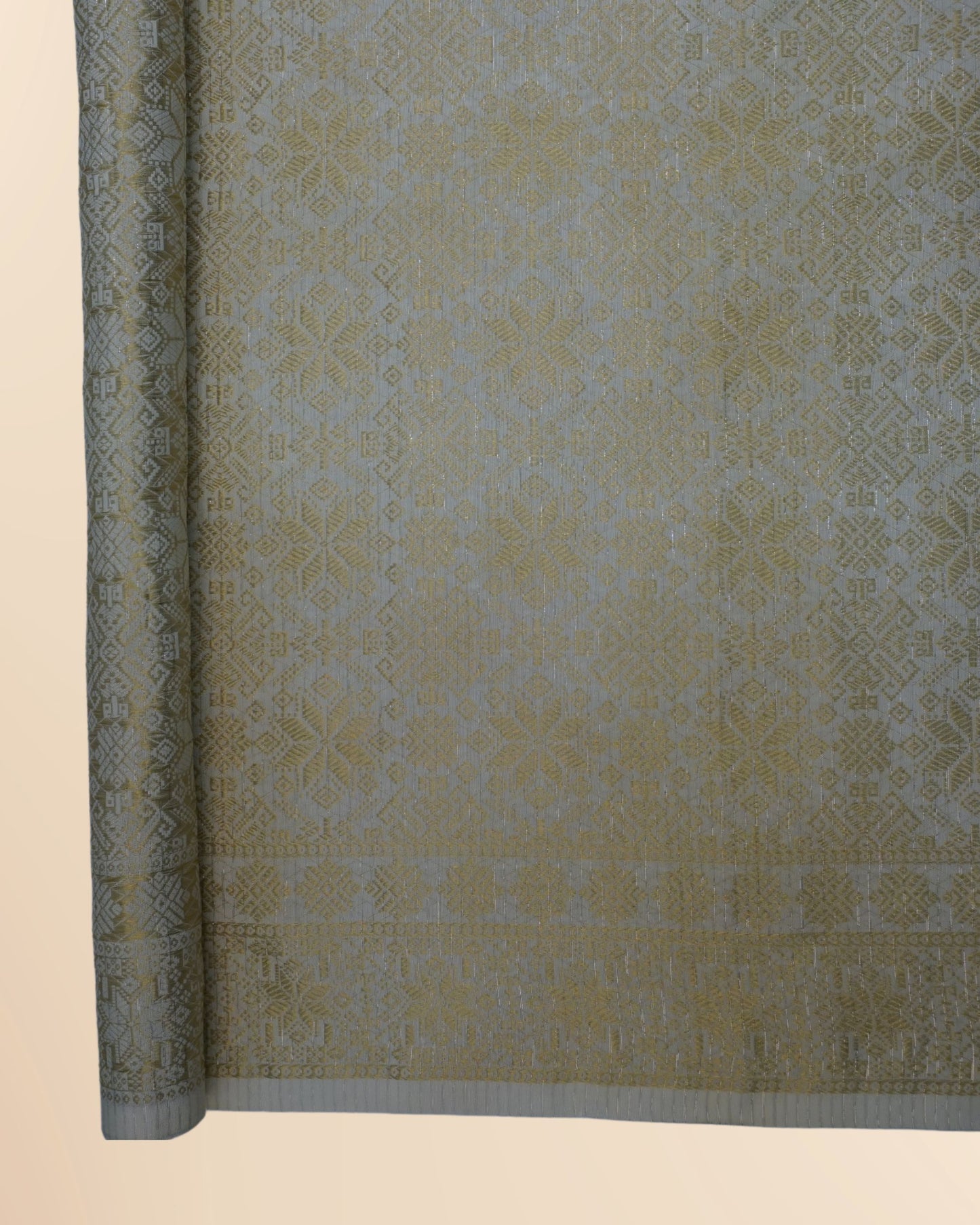 Metallic Silver Songket 44"