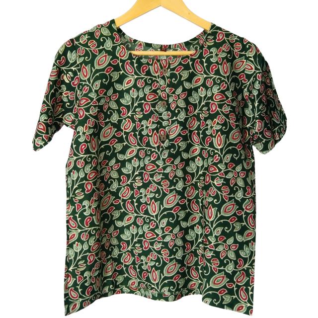 Utsav Floral Kurti Top with Mandarin Collar