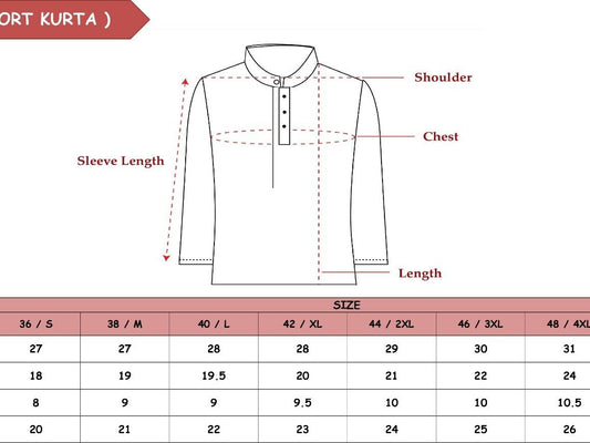 Men's Long Sleeve Kurta with Mandarin Collar