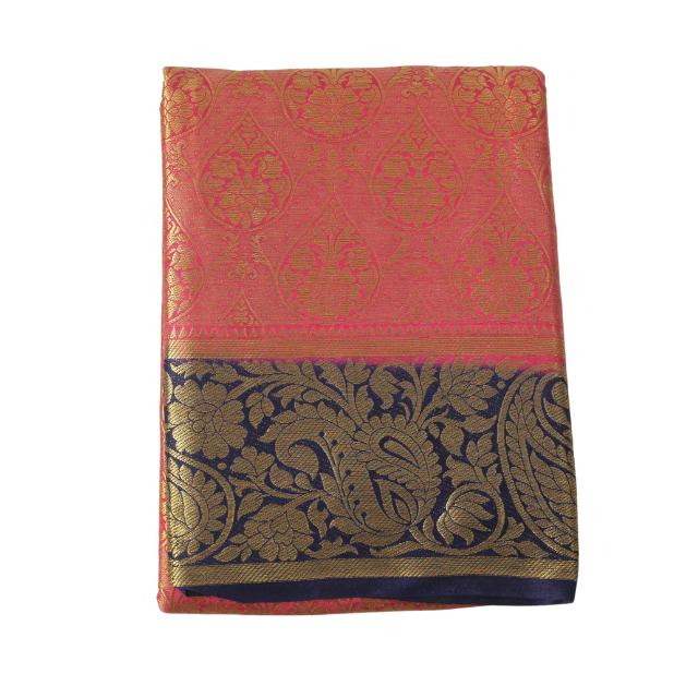 Copper Brocade Saree with Tassel