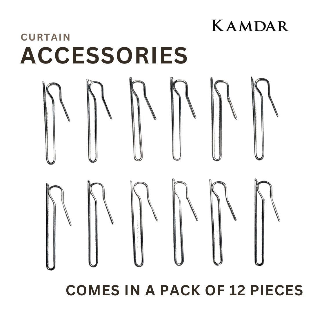 Assorted Stainless Steel Curtain Accessories and Hooks