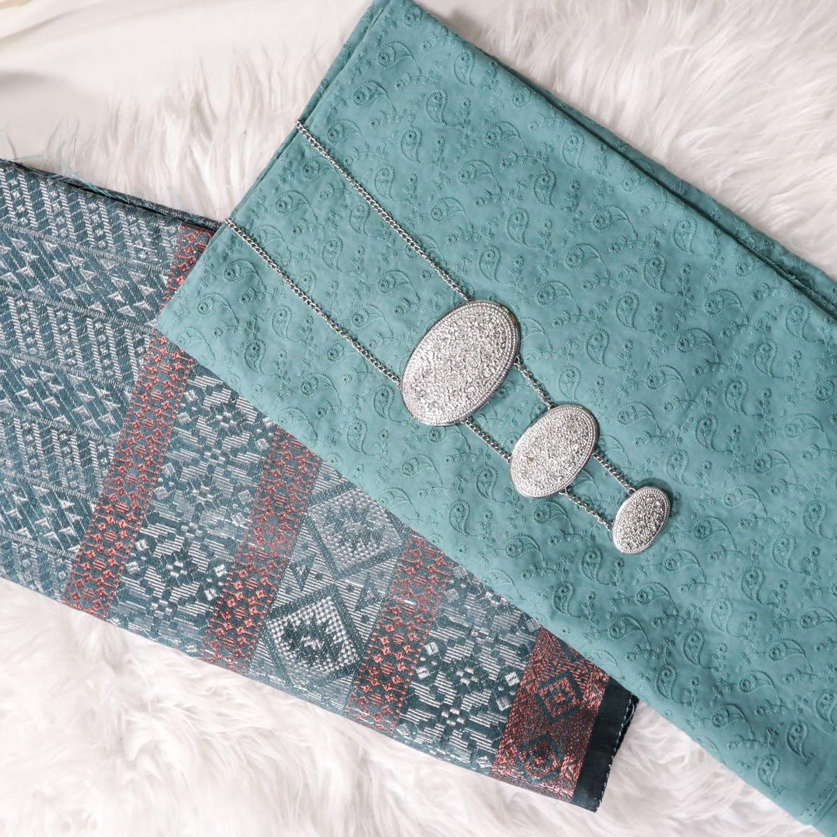 SET KAIN COTTON EYELET DAN MATCHING SONGKET