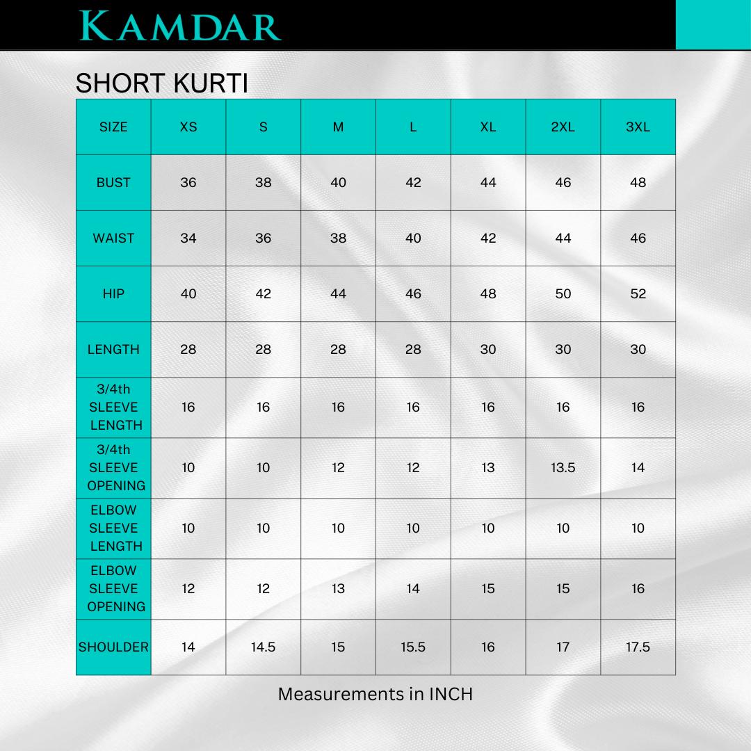Kurti Bercetak KAMDAR/Atas Dengan Kolar Mandarin 3 Butang untuk Wanita (S-3XL) Plus Saiz Gaya Kasual Lengan Trendy & Selesa Kurti Murah