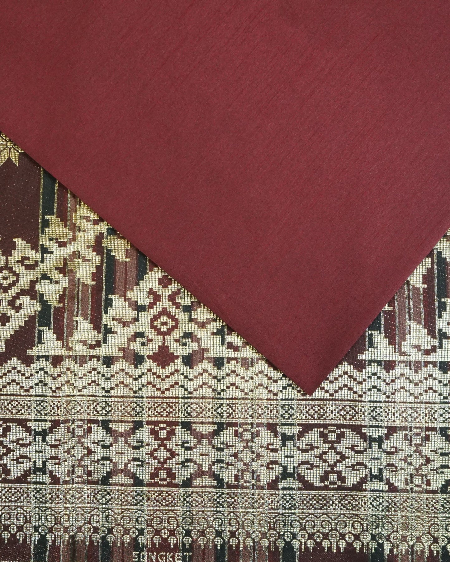 Metallic Gold Songket with Lucio Plain Dupion Combo Set