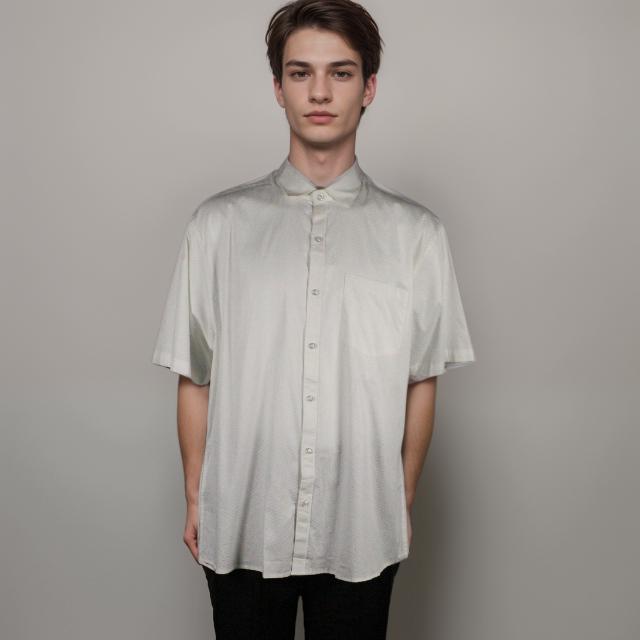 Men Short Sleeve Plain Shirt