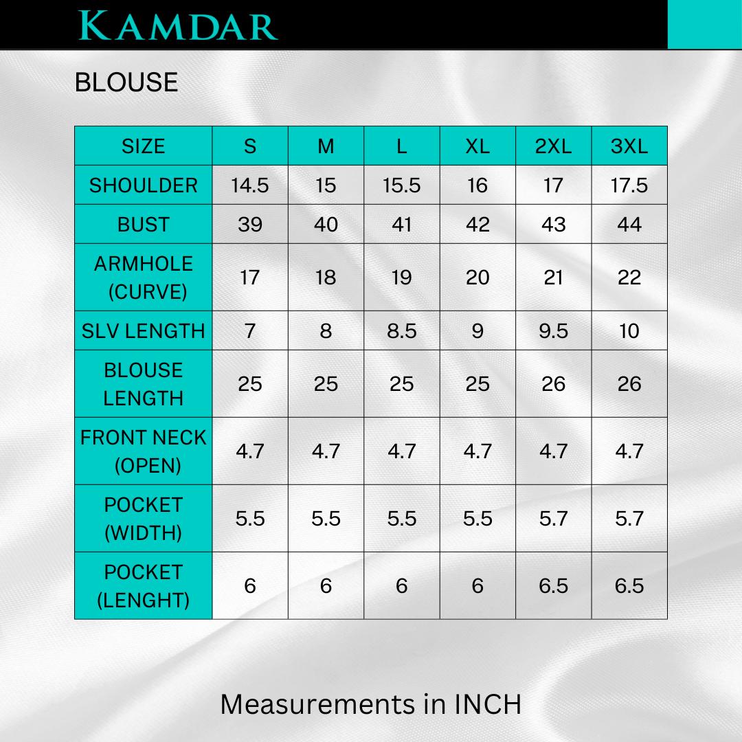Blaus KAMDAR Readymade untuk Wanita (S - 3XL) Ketibaan Baru Lengan Pakaian Atasan Tradisional yang Cantik & Trendi