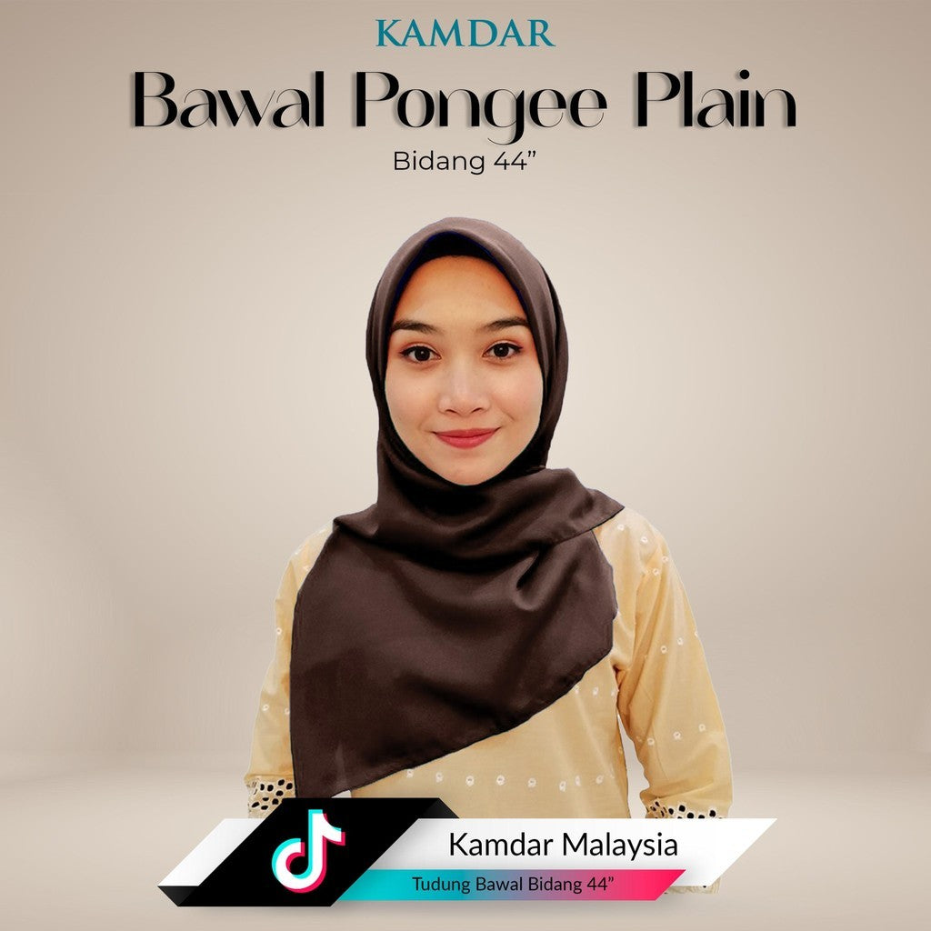 Bawal Elvia Pongee Plain Square Hijab 44"