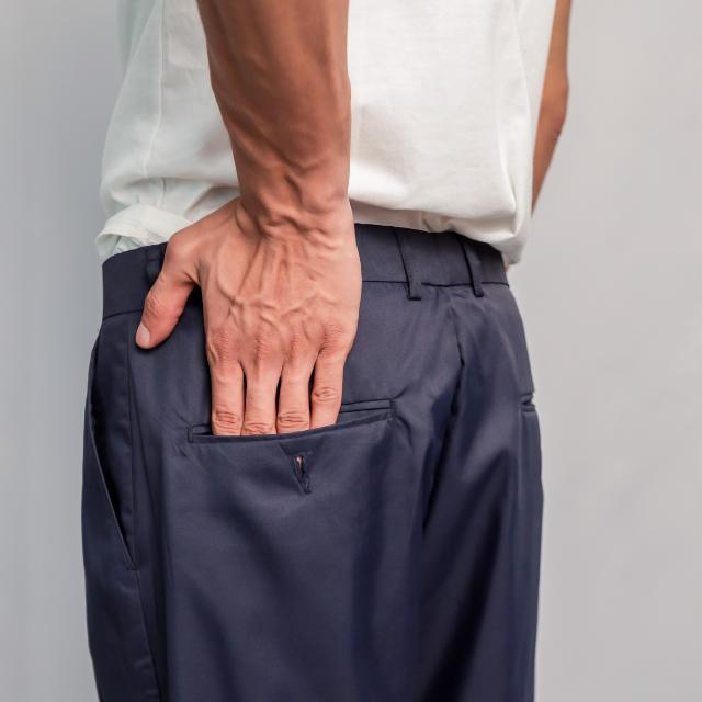 Men Regular Fit Slack in Navy