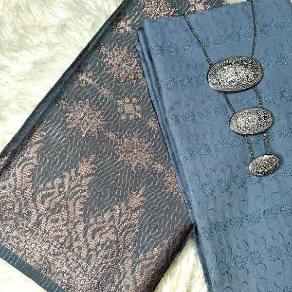 SET KAIN COTTON EYELET DAN MATCHING SONGKET