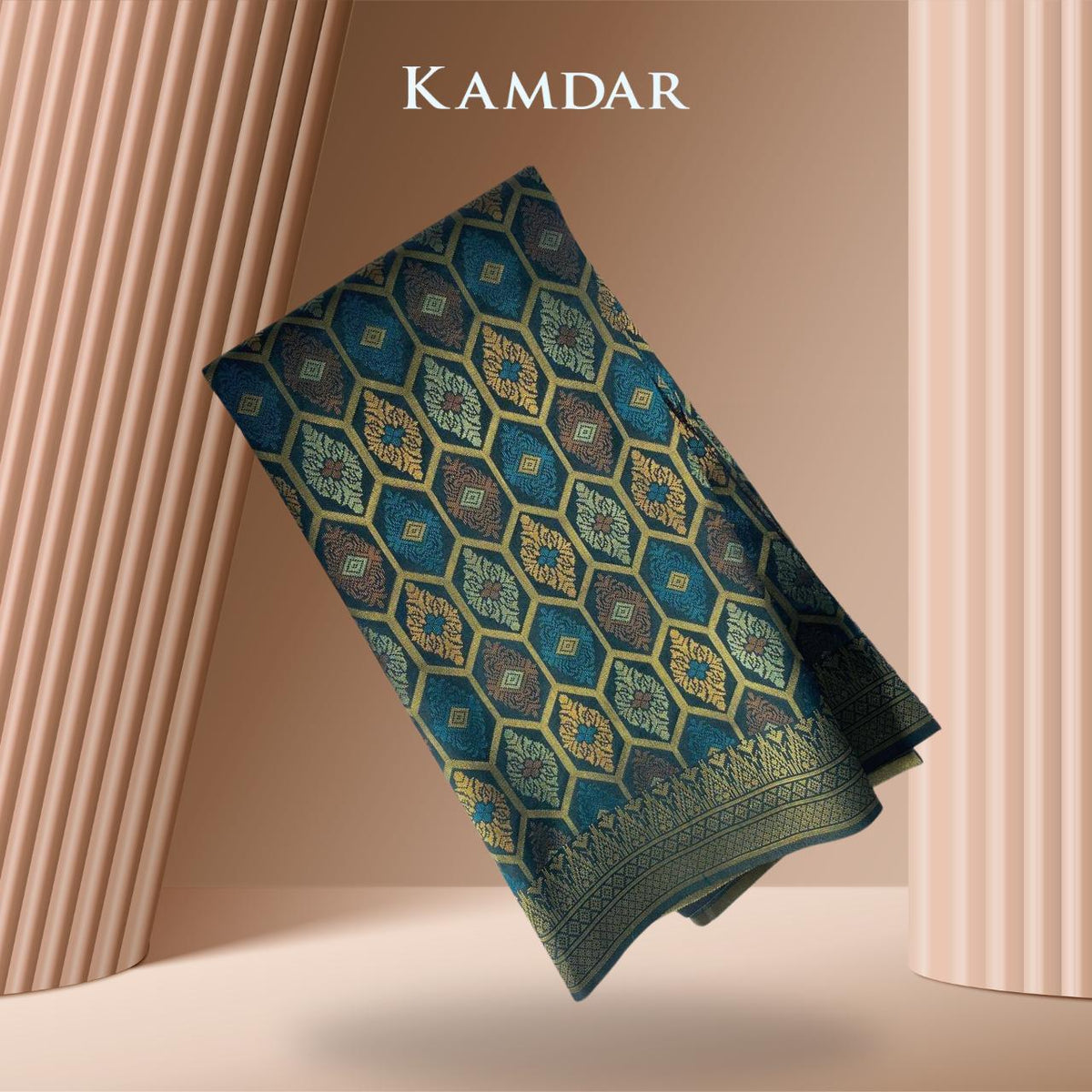 Honeycomb Metallic Songket 44"