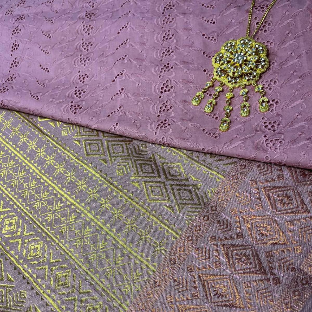 Jalur Songket with Mix Cotton Embroidery Combo Set
