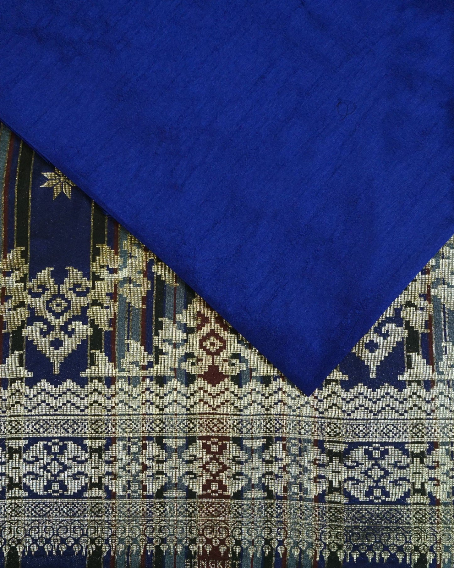 Metallic Gold Songket with Lucio Plain Dupion Combo Set